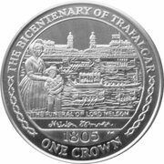 1 Crown - Elizabeth II Nelson's Funeral Procession, United Kingdom, 2005 reverse image