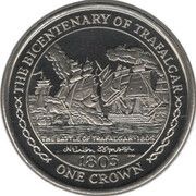 1 Crown - Elizabeth II The Battle of Trafalgar, United Kingdom, 2005 reverse image