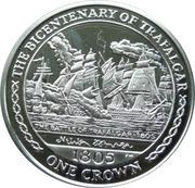 1 Crown - Elizabeth II The Battle of Trafalgar-1805, United Kingdom, 2005 reverse image