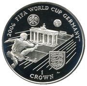 1 Crown - Elizabeth II 2006 FIFA World Cup; Silver Proof, United Kingdom, 2005 reverse image