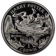 1 Crown - Elizabeth II Harry Potter and Pensieve; Silver Proof, United Kingdom, 2005 reverse image