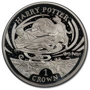 1 Crown - Elizabeth II Harry Potter and Portkey; Silver Proof, United Kingdom, 2005 reverse image