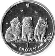 1 Crown - Elizabeth II Shorthair Cat, United Kingdom, 2006 reverse image
