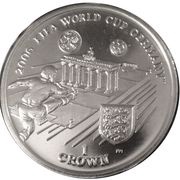 1 Crown - Elizabeth II 4th portrait; 2006 FIFA World Cup Germany, United Kingdom, 2006 reverse image
