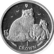 1 Crown - Elizabeth II Ragdoll Cat, United Kingdom, 2007 reverse image
