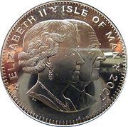 1 Crown - Elizabeth II Diamond Wedding - Bouquet obverse image