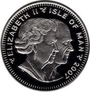 1 Crown - Elizabeth II Diamond Wedding - Bouquet; Silver Proof obverse image