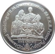 1 Crown - Elizabeth II Diamond Wedding - Family Portrait, United Kingdom, 2007 reverse image