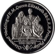 1 Crown - Elizabeth II Diamond Wedding - Family Portrait; Silver Proof, United Kingdom, 2007 reverse image