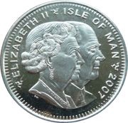 1 Crown - Elizabeth II Diamond Wedding - Wedding Portrait obverse image