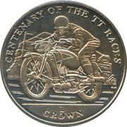 1 Crown - Elizabeth II TT centennial, United Kingdom, 2007 reverse image