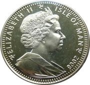 1 Crown - Elizabeth II Cyclist on Great Wall of China obverse image