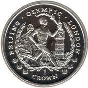 1 Crown - Elizabeth II Beijing to London; Silver Proof, United Kingdom, 2008 reverse image