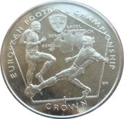 1 Crown - Elizabeth II Footballer being tackled, United Kingdom, 2008 reverse image