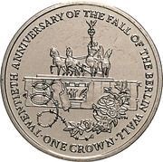 1 Crown - Elizabeth II Fall of Berlin Wall, United Kingdom, 2009 reverse image