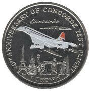 1 Crown - Elizabeth II Concorde Test Flight - coloured version, United Kingdom, 2009 reverse image