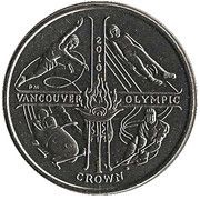1 Crown - Elizabeth II Vancouver Olympic - Ice Sports, United Kingdom, 2009-2010 reverse image
