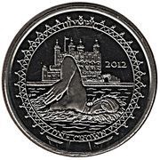 1 Crown - Elizabeth II London Olympics 2012 - Swimming, United Kingdom, 2009-2011 reverse image