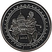 1 Crown - Elizabeth II London Olympics 2012 - Running, United Kingdom, 2009-2011 reverse image