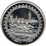 1 Crown - Elizabeth II London Olympics 2012 - Rowing; Silver Proof, United Kingdom, 2010 reverse image