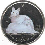 1 Crown - Elizabeth II Turkish Angora Cat; Coloured, United Kingdom, 2011 reverse image