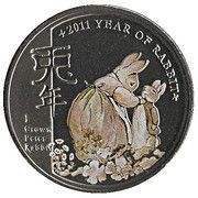 1 Crown - Elizabeth II Peter Rabbit, United Kingdom, 2011 reverse image