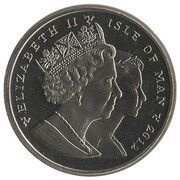 1 Crown - Elizabeth II Manx Cat; coloured version obverse image