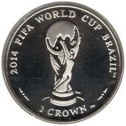 1 Crown - Elizabeth II World Cup Brazil; Silver Proof, United Kingdom, 2012 reverse image