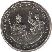 1 Crown - Elizabeth II 60th Anniversary of the Queen's Coronation, United Kingdom, 2013 reverse image
