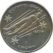 1 Crown - Elizabeth II The Luge, United Kingdom, 2013-2014 reverse image