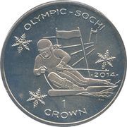 1 Crown - Elizabeth II Alpine Skiing, United Kingdom, 2013-2014 reverse image