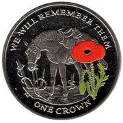 1 Crown - Elizabeth II War Horse; colourised version, United Kingdom, 2014 reverse image