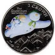 1 Crown - Elizabeth II Snowman and Snowdog; colourised, United Kingdom, 2014 reverse image