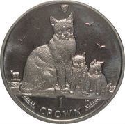 1 Crown - Elizabeth II Snowshoe Cat, United Kingdom, 2014 reverse image