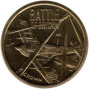1 Crown - Elizabeth II Battle of Britain; Gold Plated, United Kingdom, 2015 reverse image