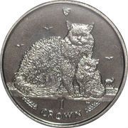 1 Crown - Elizabeth II Selkirk Rex Cat, United Kingdom, 2015 reverse image