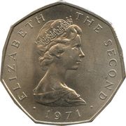 50 New Pence - Elizabeth II 2nd portrait obverse image