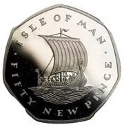 50 New Pence - Elizabeth II 2nd portrait; Platinum Proof reverse image