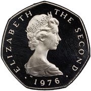 50 Pence - Elizabeth II 2nd portrait; Platinum Proof obverse image