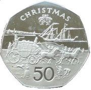 50 Pence - Elizabeth II Christmas; Mule, United Kingdom, 1980 reverse image
