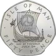 50 Pence - Elizabeth II Odin's Raven; Platinum Proof, United Kingdom, 1980 reverse image