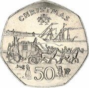 50 Pence - Elizabeth II Christmas, United Kingdom, 1980 reverse image