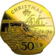 50 Pence - Elizabeth II Christmas; Gold Proof, United Kingdom, 1980 reverse image
