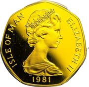 50 Pence - Elizabeth II Tourist Trophy Motorcycle Races; Gold Proof obverse image