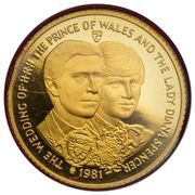 ½ Sovereign - Elizabeth II Royal Wedding, United Kingdom, 1981 reverse image