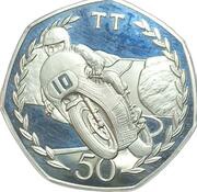 50 Pence - Elizabeth II Tourist Trophy Motorcycle Races, United Kingdom, 1982 reverse image