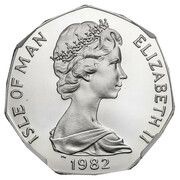 50 Pence - Elizabeth II Tourist Trophy Motorcycle Races; Platinum Proof obverse image