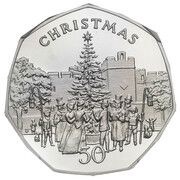 50 Pence - Elizabeth II Christmas; Platinum Proof, United Kingdom, 1982 reverse image