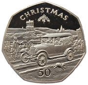 50 Pence - Elizabeth II Christmas; Silver Proof, United Kingdom, 1983 reverse image