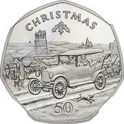 50 Pence - Elizabeth II Christmas; Platinum Proof, United Kingdom, 1983 reverse image